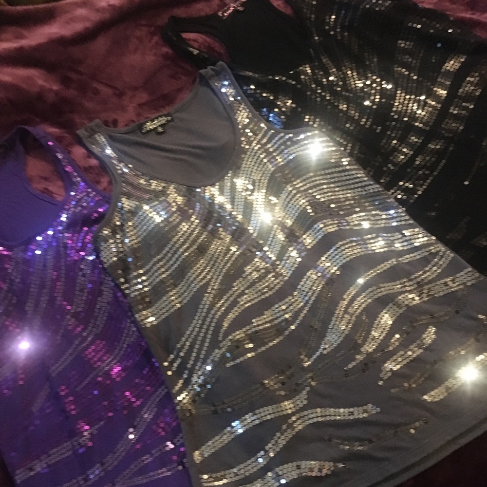 Sequined tanks